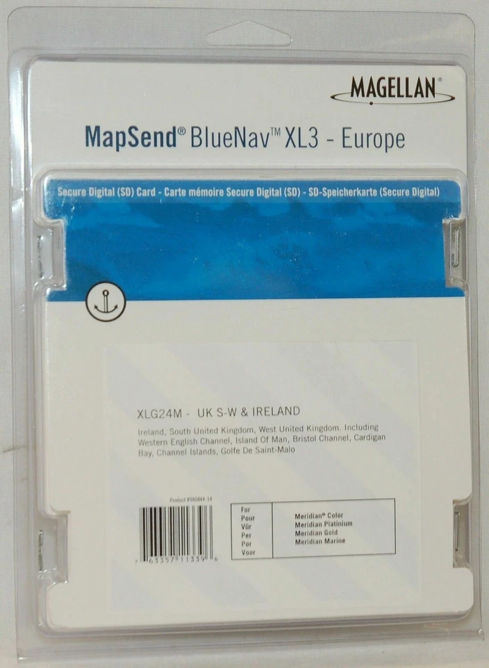 NEW Magellan MapSend BlueNav Europe Maps XL3 UK FINNISH LAKES SD Card Meridian - Image 1 of 2