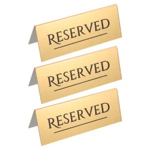 3 Pcs Reservierte Sitzplatzkarte Hochzeit Schilder Für Hochzeitsstühle Bankett - Bild 1 von 12