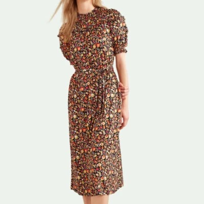 Vestido midi Max + Ash negro Ditzy estampado floral talla XL manga abullonada cuello alto nuevo con etiquetas Foto 1 de 4