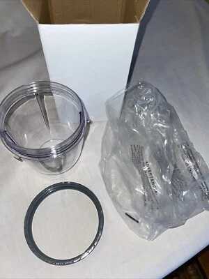 Nutribullet Cup & Ring 18 Oz. Clear & Gray NIB - Image 1 of 4