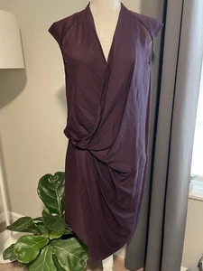 Helmut Lang Couture Asymmetrical Silk Dress Sheath Sleeveless SZ 10 MSRP $540 - Picture 1 of 9