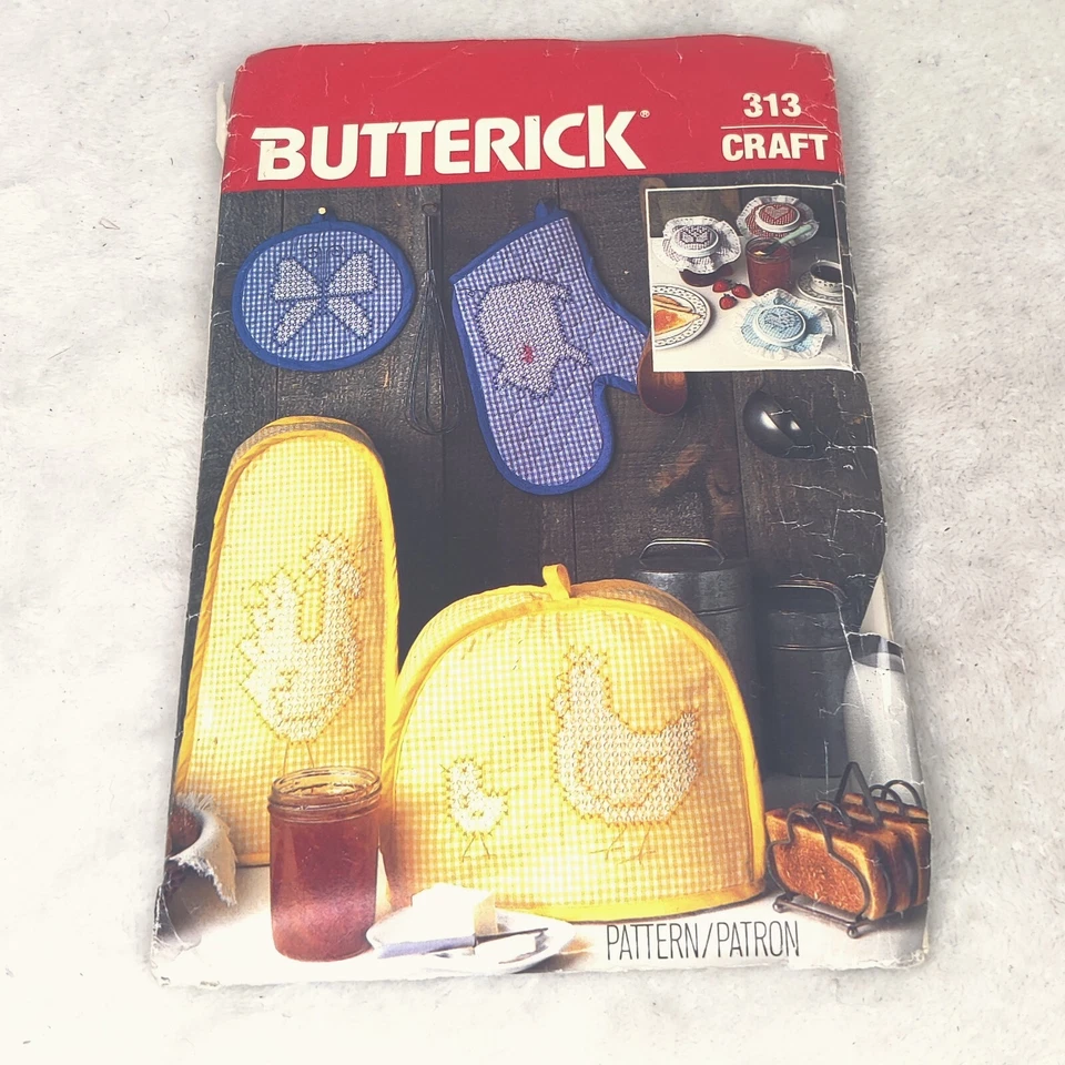 Sewing Pattern CUT Complete Butterick 313 vintage kitchen crafts - Image 1 of 4