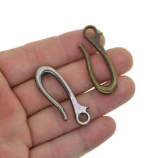 1.7inch Bronze Gunmetal Solid alloy metal fish U hook Keychain key Ring EDC DIY