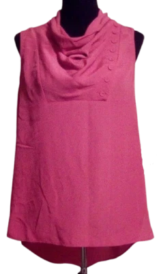 Camisa Top de Verano Serena Para Mujer Alta-Baja Sin Mangas Cuello Capucha Rosa M $49 Foto 1 de 4