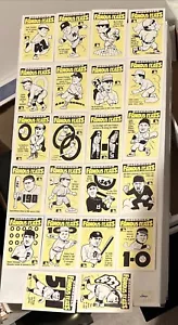 1986 Fleer TEAM STICKER FAMOUS FEATS Backs Komplettsatz (22 Sticker) - Bild 1 von 4