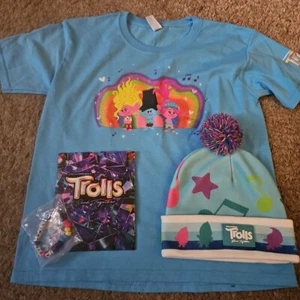 TROLLS BAND TOGETHER (2023 Film) Promo T-Shirt(M),Beanie, Bracelet,Pins - Picture 1 of 10