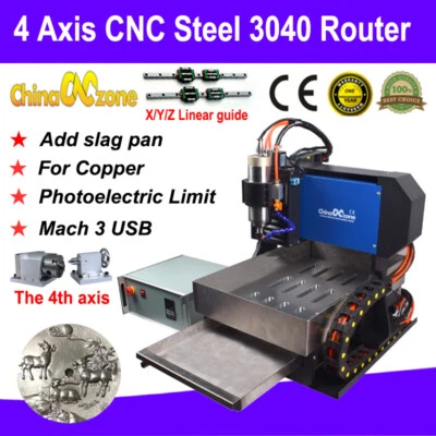 4 Axis CNC Steel 3040 Router Milling Engraving  Carving Machine & Linear Guide - Image 1 of 4