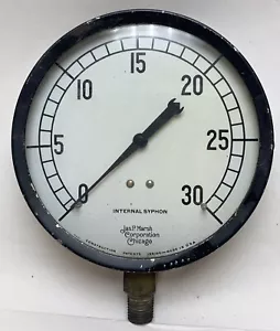 Jas vintage. P. Marsh Corporation Chicago 4 3/4" calibro sifone interno steampunk - Foto 1 di 8