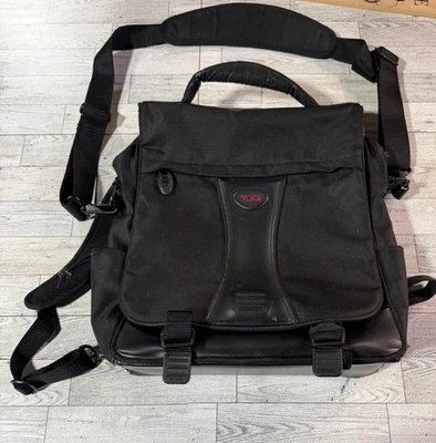 MUST LOOK Tumi Black Nylon Leather Backpack Bag *See Pictures & Read Details* - Image 1 of 4