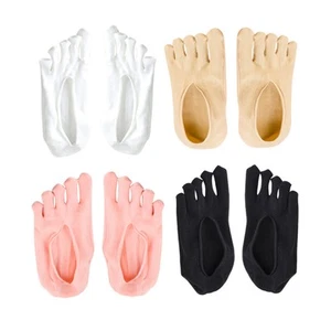 4 Pairs Non Grip Socks Toe Socks Five Fingers Blister Cushioning for Women Girls - Picture 1 of 9