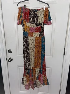 Mile Gabrielle Floral Maxi Dress Women's S Made In India Off Shoulder SZ SMALL - Picture 1 of 8
