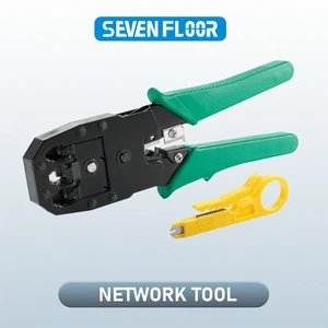 RJ45 RJ11 Crimpatrice Strumento Ethernet LAN Cavo Tagliacavi Stripper 8P Crimpatrice          - Foto 1 di 8