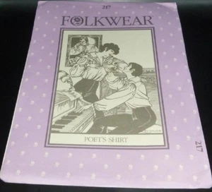 Folkwear 217 Poeta Pirata Renacimiento Medieval Camisa Costura Disfraz Patrón - Imagen 1 de 4