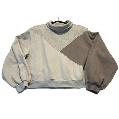 Abercrombie & Fitch женщин размер большой цвет блок воронка шеи воздушный шар рукав L - Изображение 1 из 4