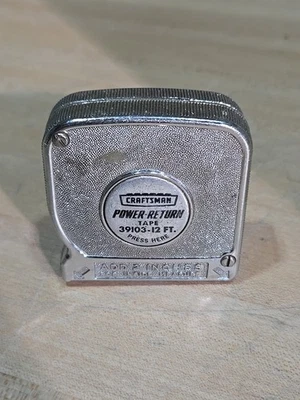 Vintage Craftsman Power Return Button 12 Ft. Tape Measure 39103 USA Made Tested - Image 1 of 4
