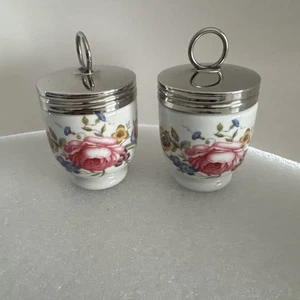 Royal Worcester 2 Rose Egg Coddlers - Picture 1 of 10