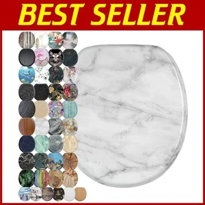Quiet Close Marble Toilet Seat - Adjustable - Picture 1 of 9