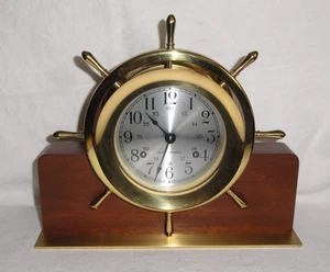 Reloj Seth Thomas Helmsman ~ E537-001~ Latón con Base de Madera ~ Sin Llave - Imagen 1 de 13