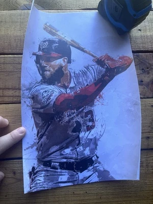 Bryce Harper Washington Canvas Print 8x12 MLB Baseball - Image 1 of 3