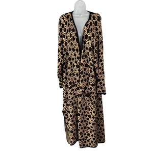 Ashley Stewart Cardigan Womens 2X Black Long Line Knit Open Front Casual Sweater - Picture 1 of 12