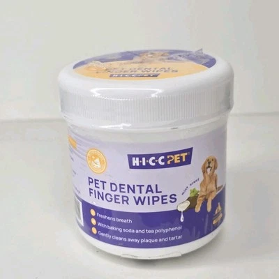 Free Shipping -HICC PET Dental Finger Wipes for Cats and Dogs 50 pc - Image 1 of 2