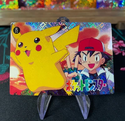 Adesivo de venda automática Pikachu Ash #230 Mew Back Pokémon vintage prisma quase perfeito vendedor dos EUA - Imagem 1 de 2