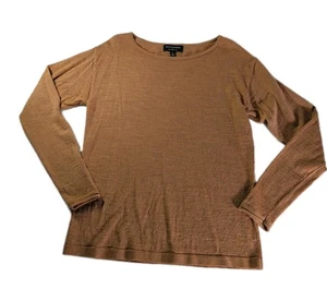 Maglione Banana Republic donna taglia M 100% lana merino arrotolato manica lunga marrone - Foto 1 di 10