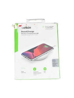 Aa8Uy Belkin 10W Qi-Certified Quick Charger Pad, White Used - Image 1 of 2