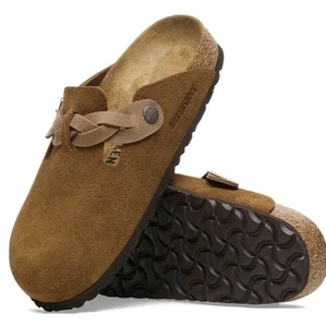 Neu im Karton Birkenstock Boston geflochtenes Wildleder Leder Damen Clogs in Nerz Gr. 40 EU 9 US - Bild 1 von 6
