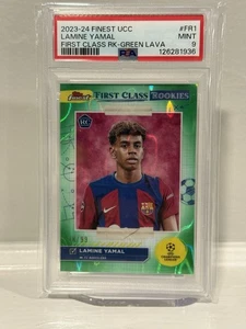 Lamine Yamal 2023-24 Topps Finest First Class Green Lava  Refractor PSA 9 Rookie - Picture 1 of 4