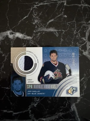Jody Shelley 2001-02 Upper Deck SPX Rookie Threads 2 Color Jersey Card #1500 - Image 1 of 3