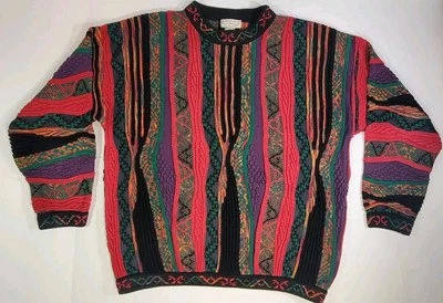 Sudadera De Colección Años 90 Norm Thompson Coogi Estilo Tejido 3D Estilo Cosby L Foto 1 de 4