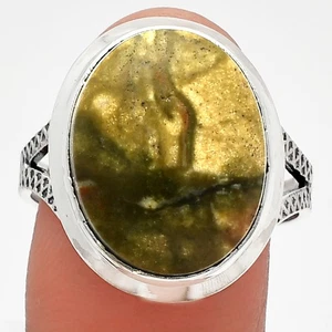Rhyolite - Rainforest Jasper 925 Sterling Silver Ring s.9.5 Jewelry R-1008 - Picture 1 of 5