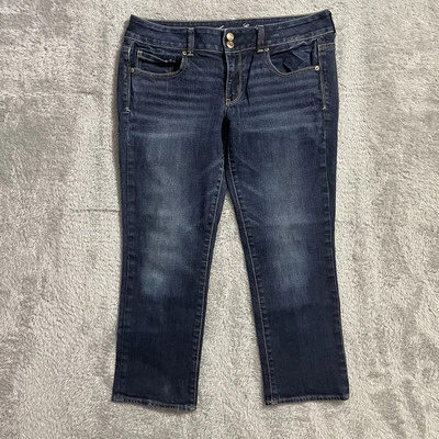 American Eagle Womens Artist Jeans Size 12 Low Rise Dark Wash Blue Denim - Image 1 of 4