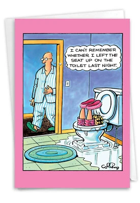 1 Divertida Tarjeta de Felicitación de Aniversario con Sobre -Hombre, Mujer, Esposa, Esposo-Asiento Foto 1 de 4