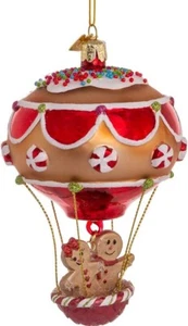 Kurt Adler Noble Gems pan di zenzero mongolfiera vetro decorazione albero di Natale - Foto 1 di 1