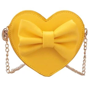 Girls Bowknot Mini Coin Purse Heart Shape Cross Body Handbag Shoulder Bag Wal... - Picture 1 of 7