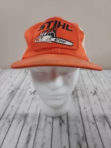 Vintage Stihl Kettensägemütze K-Products Druckknopflasche Netz Trucker Kappe Aufnäher - Bild 1 von 10