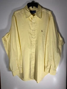 Polo Ralph Lauren Classic Fit Button Down Shirt 17 34/35 Yellow - Picture 1 of 6
