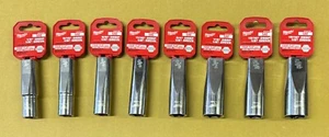 NEW Milwaukee 1/2" DR SAE Deep Sockets 6 Pt. FOUR Sides- Select Size- Free ship - Picture 1 of 5