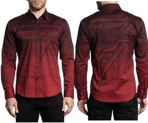 AMERICAN FIGHTER Men's Long Sleeve Button Down Shirt HOSTILITY Embroidered M-3XL - Picture 1 of 8