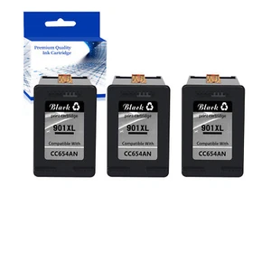 3 Paquetes de Cartucho de Tinta para HP 901XL 901 XL NEGRO CC654AN OfficeJet j4500 J4580 NEGRO - Imagen 1 de 6