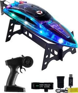 Force1 Velocity Pro 20mph Underwater Diving LED RC Boat - Picture 1 of 6