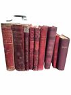 Lot of 9 Hardcover Latin RED BURGUNDY ROSE Shades Books for Staging Prop Decor