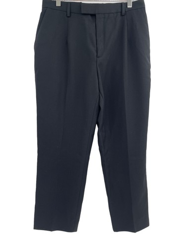 Celine Paris pantalone donna nero lana vestito pantalone cropped plissettato gamba dritta