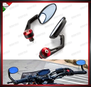 SPECCHIETTI MOTO NAKED PER MANUBRIO BAR END CAFE RACER REGOLABILI ROSSO DX + SX - Imagen 1 de 4