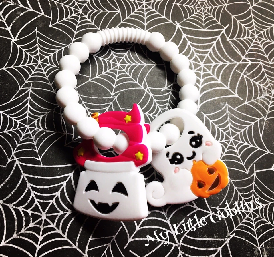 Sweet Little Ghost Baby Silicone Teether Halloween Girl BPA Free Spooky - Image 1 of 1