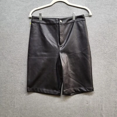 Express x Olivia Culpo Women Shorts 6 Black Faux Leather Bermuda NWT - Image 1 of 4