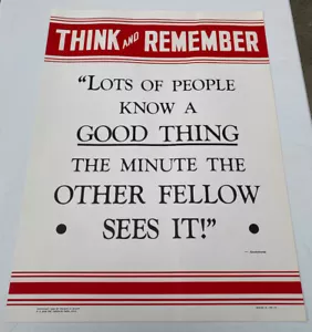Vintage Insprational Double-Sided Posters 1950’s-60’s “Think & Remember”NEW RARE - Picture 1 of 5