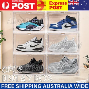 Premium Sneaker Shoe Box Clear Display Case Plastic Stackable Magnetic MEL - Picture 1 of 10